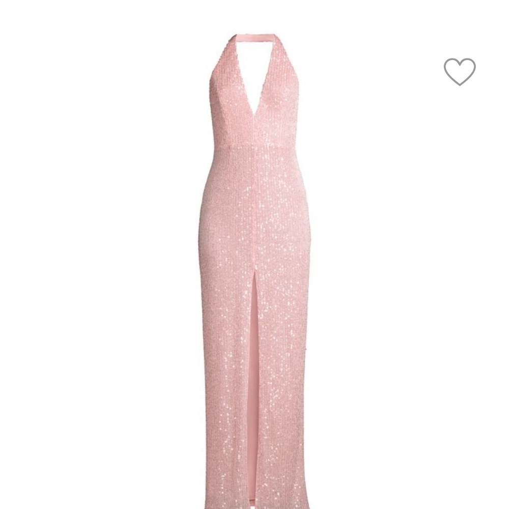 Elegant Pink Halter Gown